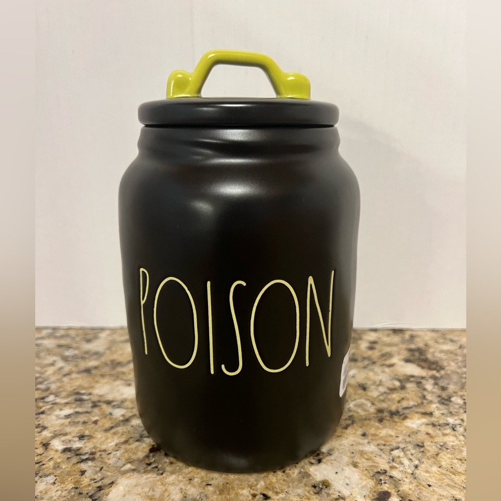 Rae Dunn Halloween black poison canister